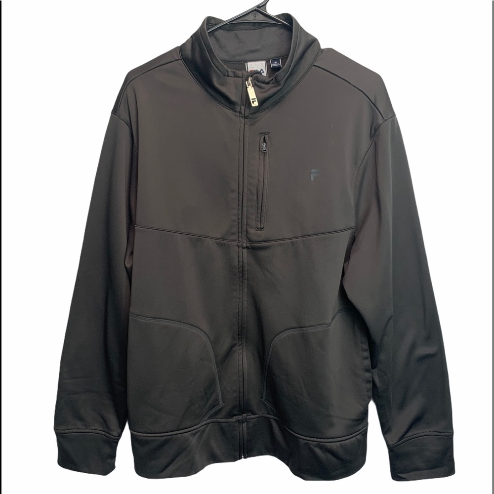 Sale🎈Fila Sport Black Track Suit Jacket Coat Mens Sport Gym medium pockets